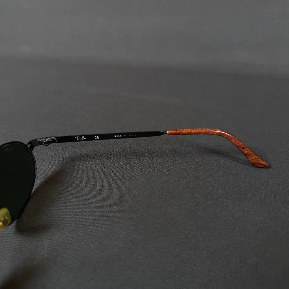 Ray-Ban RB 3042 W2979 Black Metal Italy Vintage Sunglasses w case